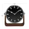 7" Silver Stainless Steel Clock with Leather Stand